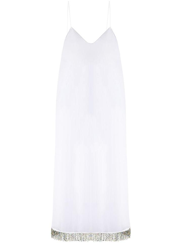 Oseree Bead Embellished Beach Dress - White