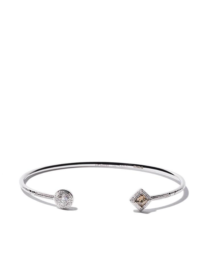 De Beers 18kt White Gold Talisman Diamond Open Bangle - Unavailable
