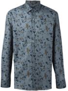 Lanvin Floral Print Shirt, Men's, Size: 41, Grey, Cotton