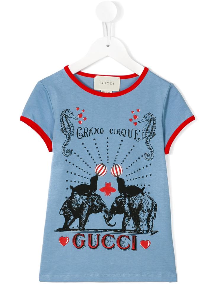 Gucci Kids Logo Print T-shirt, Boy's, Size: 12 Yrs, Blue