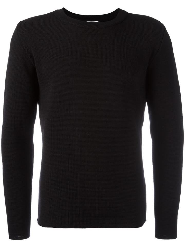 S.n.s. Herning 'manual' Crew Neck Jumper, Men's, Size: Small, Black, Merino/virgin Wool