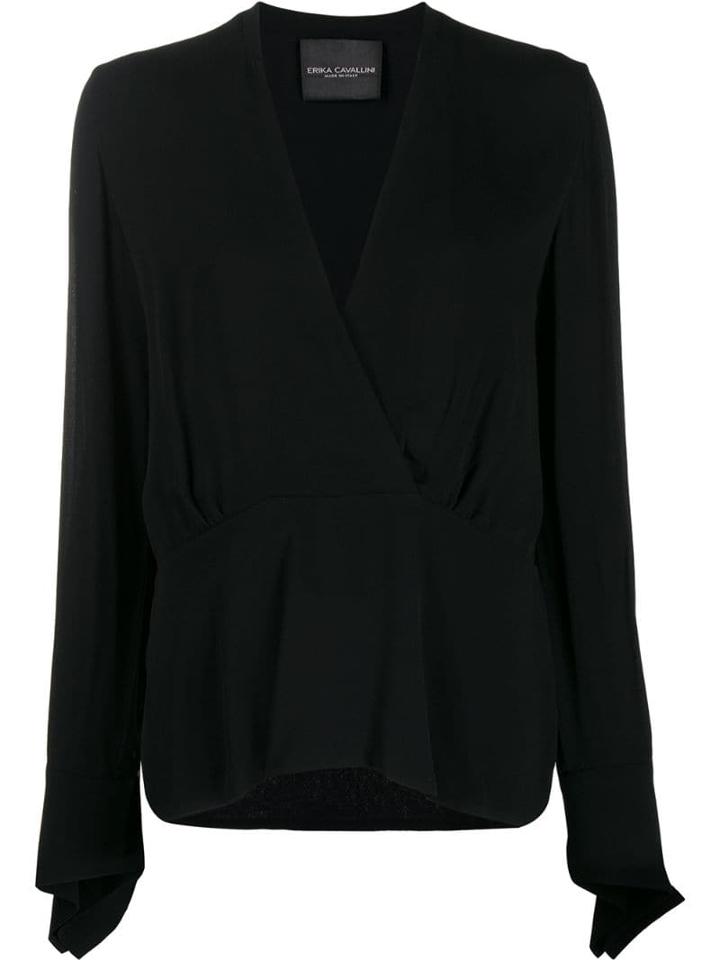 Erika Cavallini Margot V-neck Blouse - Black