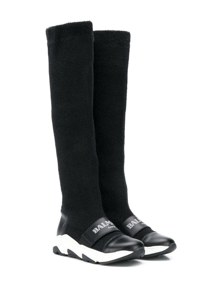 Balmain Kids Tall Sneakers - Black