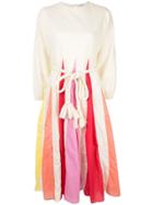 Rhode Resort Belted Rainbow Colourblock Dress - White