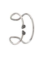 Alexander Mcqueen S-m Skull Double Bangle - Silver