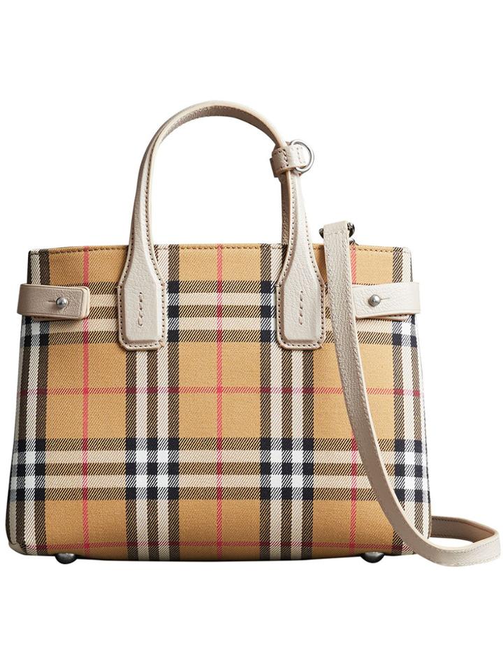 Burberry The Small Banner In Vintage Check And Leather - Multicolour