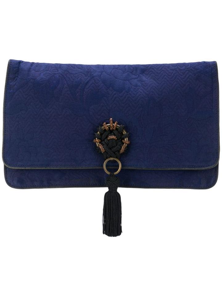 Gianfranco Ferré Pre-owned Jacquard Clutch Bag - Blue