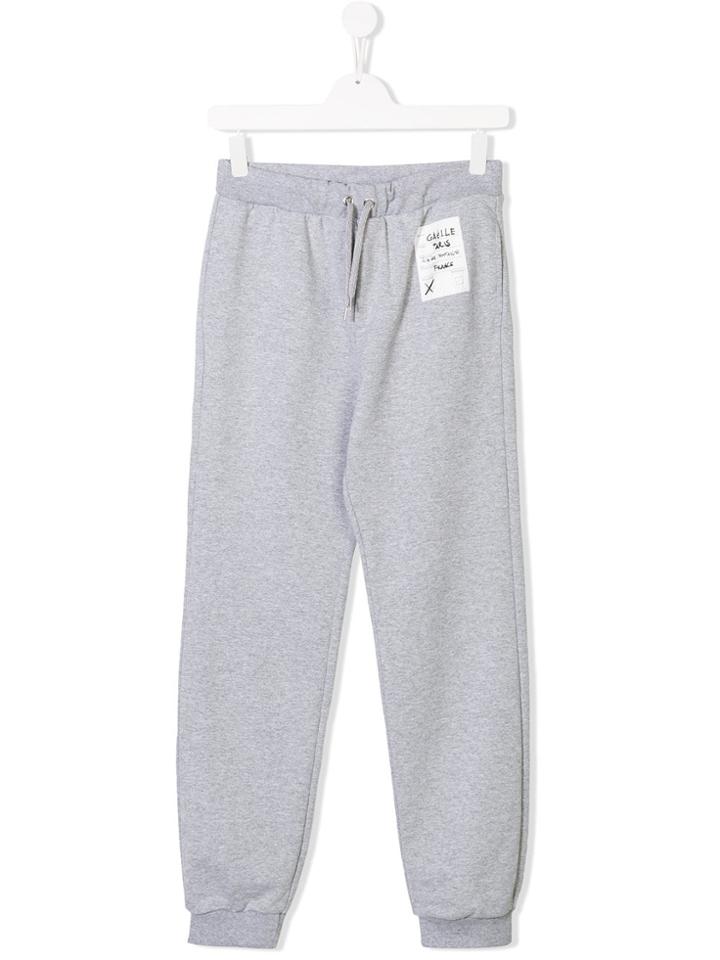 Gaelle Paris Kids Teen Patch Appliqué Track Pants - Grey