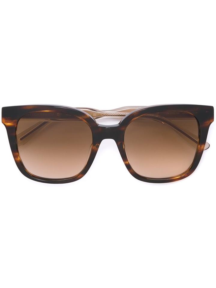 Bottega Veneta Eyewear Square Frame Sunglasses, Women's, Brown, Acetate