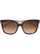 Bottega Veneta Eyewear Square Frame Sunglasses, Women's, Brown, Acetate