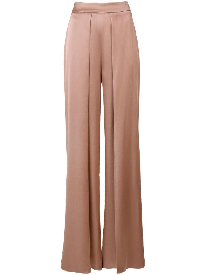 Cushnie Et Ochs Pleated Detail High-rise Trousers, Women's, Size: 0, Pink/purple, Silk