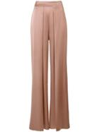 Cushnie Et Ochs Pleated Detail High-rise Trousers, Women's, Size: 0, Pink/purple, Silk