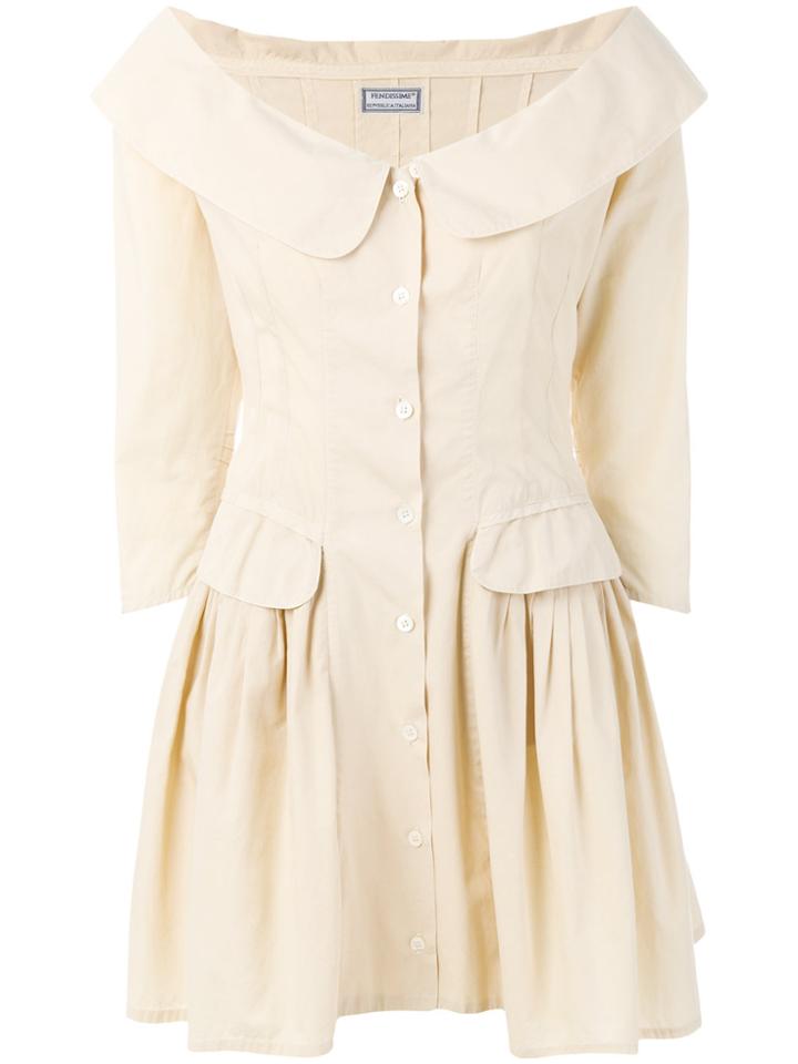 Fendi Vintage Single Breasted Dress - Nude & Neutrals