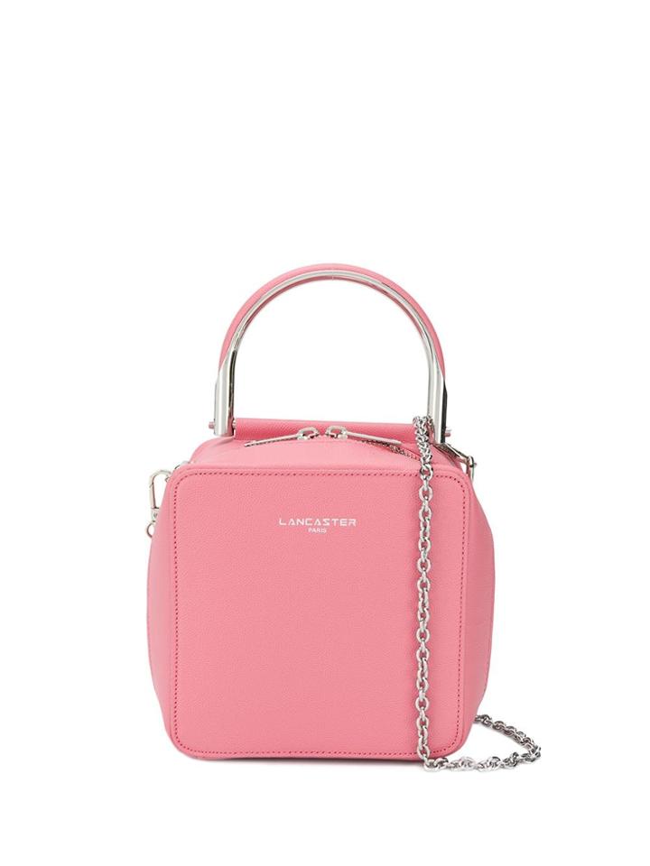 Lancaster Metallic Handle Tote - Pink