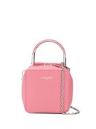 Lancaster Metallic Handle Tote - Pink