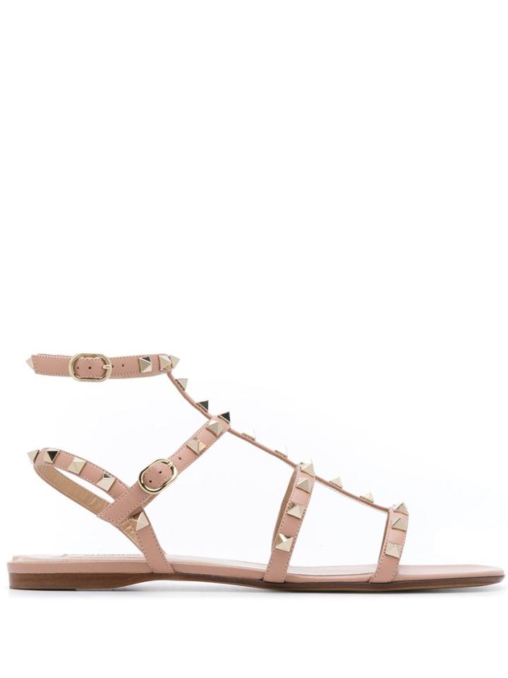 Valentino Valentino Garavani Rockstud Flat Thong Sandals - Neutrals