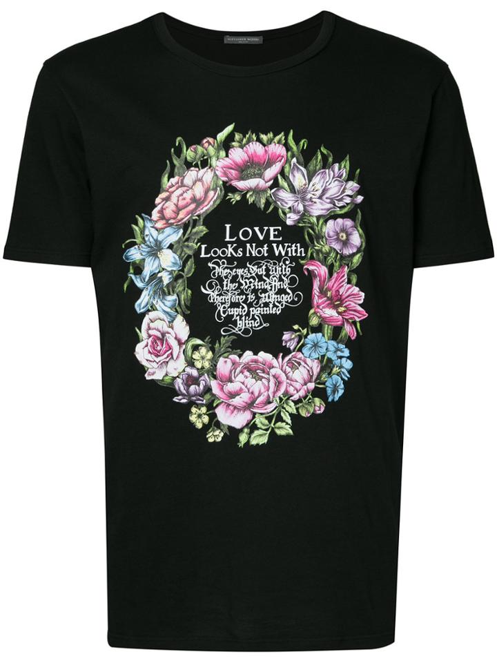 Alexander Mcqueen Floral Motif T-shirt - Black