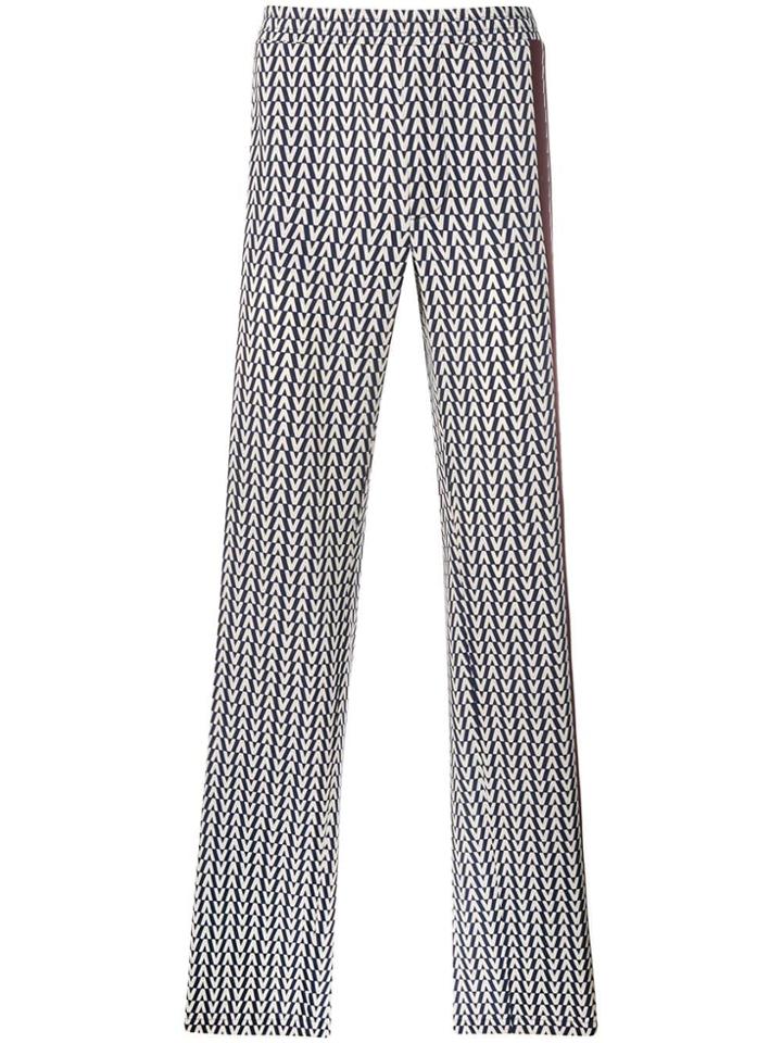 Valentino Chevron Print Trousers - Blue