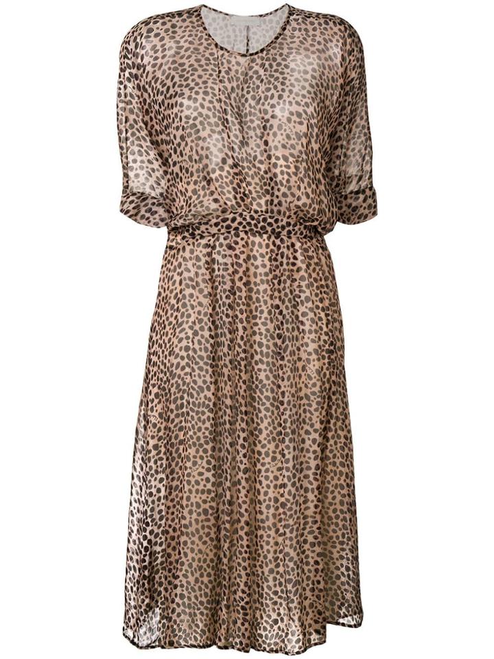L'autre Chose Leopard Print Dress - Brown