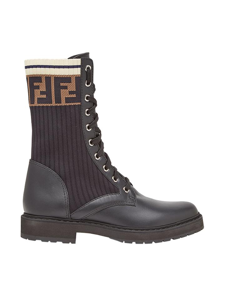 Fendi Rockoko Combat Boots - Black