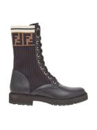 Fendi Rockoko Combat Boots - Black