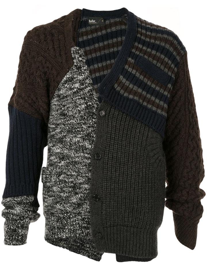 Kolor Knitted Wool Cardigan - Multicolour