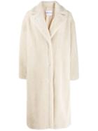 Stand Shearling Coat - Neutrals