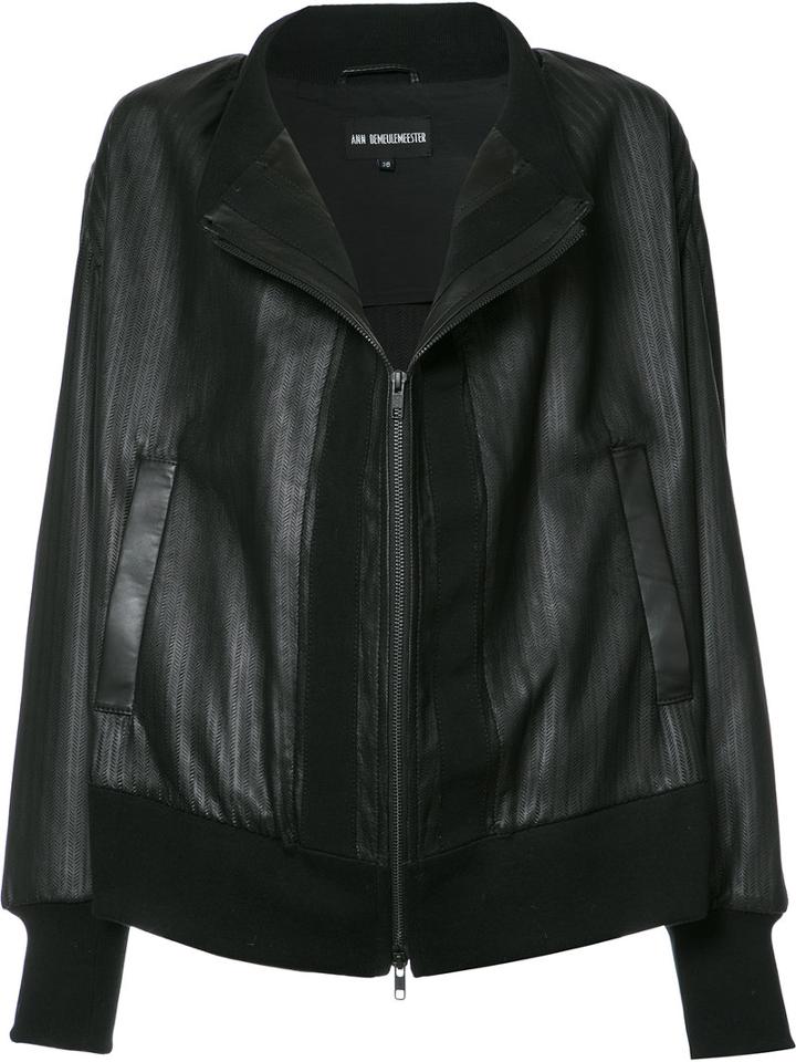 Ann Demeulemeester Perry Jacket, Women's, Size: 42, Black, Cotton/leather/rayon