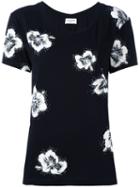 Saint Laurent Hibiscus Print T-shirt, Women's, Size: Medium, Black, Cotton/polyester