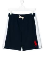 Ralph Lauren Kids - Logo Embroidered Sweat Shorts - Kids - Cotton - 16 Yrs, Blue