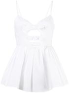 Delpozo - Flared Trim Tank Top - Women - Cotton - 36, White, Cotton