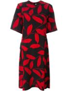 Marni Leaf Print Dress, Women's, Size: 42, Black, Silk