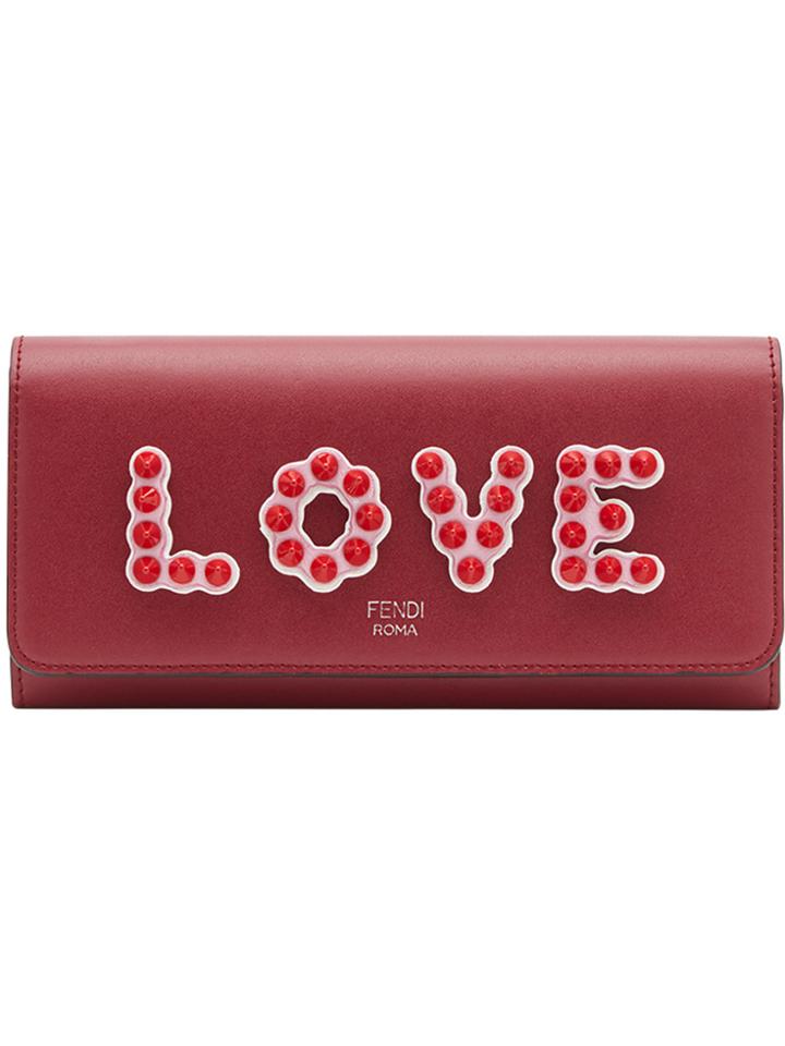 Fendi Logo Shoulder Mini Bag - Red