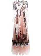 Temperley London Embroidered Sleeved Gown - Pink