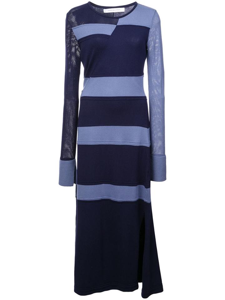 Kimora Lee Simmons Stripped Knit Dress - Blue