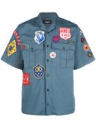 Dsquared2 Short Sleeved Patch Shirt - Blue