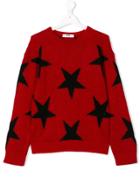 Msgm Kids Star Detail Sweater - Red
