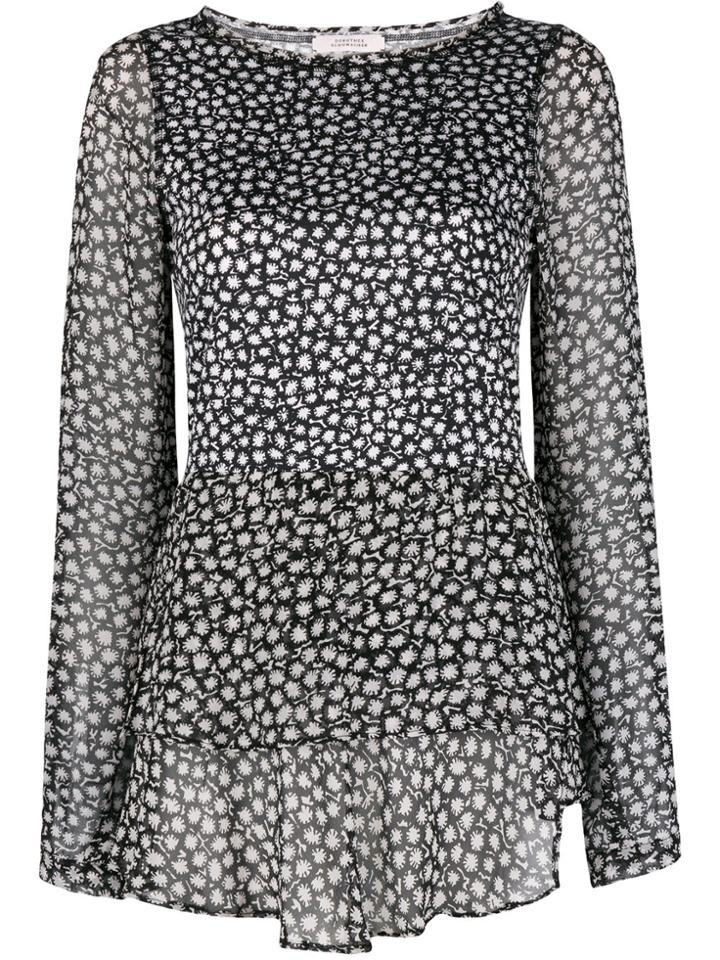 Dorothee Schumacher Peplum Hem Printed Blouse - Black