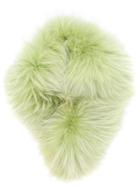 Mr & Mrs Italy Raccoon Fur Collar, Women's, Green, Racoon Fur/acetate/viscose