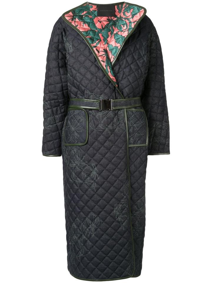 Anteprima Fiore Gloriosa Belted Coat - Blue