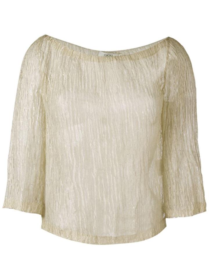 Romeo Gigli Vintage Sheer Boat Neck Top