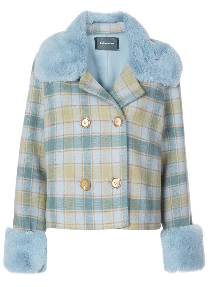 Reformation Templeton Short Coat - Blue