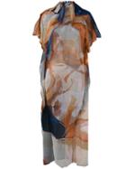 High Neck Semi-sheer Dress - Women - Polyamide/spandex/elastane - S, Blue, Polyamide/spandex/elastane, Paula Knorr