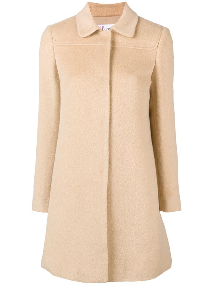 Red Valentino Single Breasted Midi Coat - Nude & Neutrals