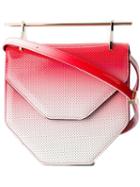 M2malletier Metallic Handle Shoulder Bag, Women's, Red, Patent Leather