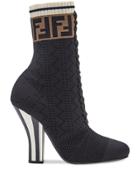 Fendi Rockoko Sock-style Heeled Ankle Boots - Black