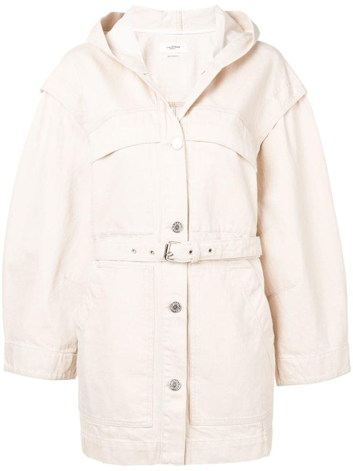 Isabel Marant Étoile Hooded Denim Coat - Neutrals