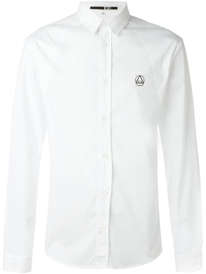 Mcq Alexander Mcqueen 'harness' Shirt, Men's, Size: 52, White, Cotton/polyamide/spandex/elastane