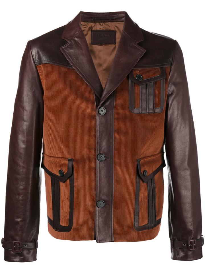 Prada Patch Pocket Leather Jacket - Red