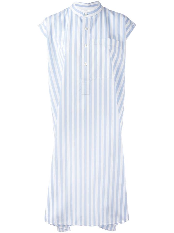 Balenciaga Oversized Striped Dress, Women's, Size: 36, Blue, Cotton